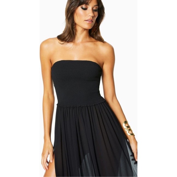 Ramy Brook Calista Strapless Cover Up Maxi Dress Black Size XS NWT - Picture 3 of 6